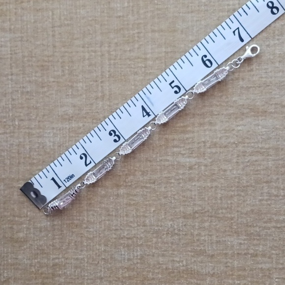 Silver Tone Clear Crystal Bracelet - Picture 5 of 7